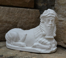 Load image into Gallery viewer, Assyrian Androcephalous bull Babylonian statue fragment replica Mesopotamian sculpture Artifact 5.5" www.Neo-Mfg.comStatuette of an