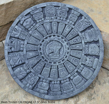 Load image into Gallery viewer, History MAYAN AZTEC Haab Tzolkin CALENDAR Sculptural wall relief plaque 17.5" Museum Quality Neo-Mfg