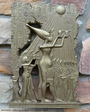 Load image into Gallery viewer, History Egyptian Akhetaten offering to Aton Aten hieroglyph Sculptural wall relief 11" www.Neo-Mfg.com m10