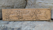 Load image into Gallery viewer, History Roman 3 Chariots Stela Fragment Sculptural wall relief plaque www.Neo-Mfg.com 9"