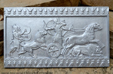 Load image into Gallery viewer, Assyrian Ashurnasirpal II hunting lions Carving sculpture wall plaque 27" www.Neo-Mfg.com