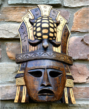 Load image into Gallery viewer, History Aztec Maya Turtle mask Sculpture Statue 16" Tall www.Neo-Mfg.com wall plaque art