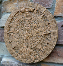 Load image into Gallery viewer, History MAYAN AZTEC CALENDAR Sculptural wall relief plaque 12" www.Neo-Mfg.com c5