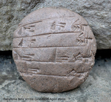Load image into Gallery viewer, Babylonia Cuneiform new Scribe tablet Sculptural www.Neo-Mfg.com museum reproduction