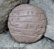 Load image into Gallery viewer, Babylonia Cuneiform new Scribe tablet Sculptural www.Neo-Mfg.com museum reproduction