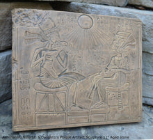 Load image into Gallery viewer, History Egyptian Akhenaten, Nefertiti & Daughters Plaque Artifact Sculpture 11" www.Neo-Mfg.com home decor e26