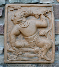 Load image into Gallery viewer, Aztec Mayan Stele Madrid Palenque Plaque Artifact Sculpture 20" www.Neo-Mfg.com Museum reproduction from actual temple carving