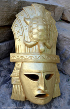 Load image into Gallery viewer, History Aztec Maya Turtle mask Sculpture Statue 16" Tall www.Neo-Mfg.com wall plaque art