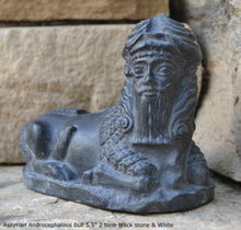 Load image into Gallery viewer, Assyrian Androcephalous bull Babylonian statue fragment replica Mesopotamian sculpture Artifact 5.5" www.Neo-Mfg.comStatuette of an