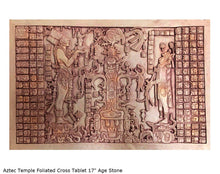 Load image into Gallery viewer, Aztec Mayan Temple Foliated Cross Tablet Sculpture 17" www.Neo-Mfg.com Plaque relief carving
