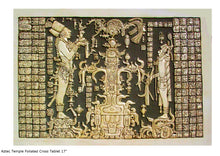 Load image into Gallery viewer, Aztec Mayan Temple Foliated Cross Tablet Sculpture 17" www.Neo-Mfg.com Plaque relief carving