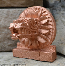 Load image into Gallery viewer, History Feathered Serpent Head of Quetzalcoatl Aztec Maya Artifact Carved Sculpture Statue 4" www.Neo-Mfg.com
