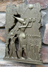 Load image into Gallery viewer, History Egyptian Akhetaten offering to Aton Aten hieroglyph Sculptural wall relief 11" www.Neo-Mfg.com m10
