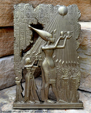 Load image into Gallery viewer, History Egyptian Akhetaten offering to Aton Aten hieroglyph Sculptural wall relief 11" www.Neo-Mfg.com m10