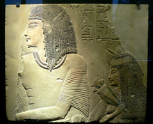 Load image into Gallery viewer, History Egyptian Imenmes & wife Depet parents of general Imeneminet Plaque Artifact Sculpture 26" www.Neo-Mfg.com Ramses
