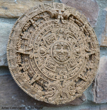 Load image into Gallery viewer, History MAYAN AZTEC CALENDAR Sculptural wall relief plaque 7" www.Neo-Mfg.com b9