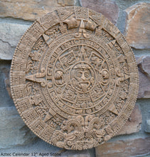 Load image into Gallery viewer, History MAYAN AZTEC CALENDAR Sculptural wall relief plaque 12" www.Neo-Mfg.com c5