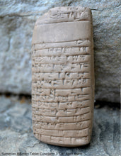 Load image into Gallery viewer, Sumerian Bitumen Tablet Cuneiform Sculptural www.Neo-Mfg.com museum reproduction 3 5/8"