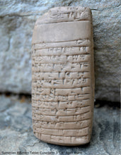 Load image into Gallery viewer, Sumerian Bitumen Tablet Cuneiform Sculptural www.Neo-Mfg.com museum reproduction 3 5/8"