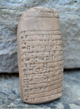 Load image into Gallery viewer, Sumerian Bitumen Tablet Cuneiform Sculptural www.Neo-Mfg.com museum reproduction 3 5/8"