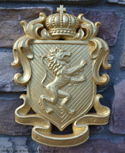 Load image into Gallery viewer, Decor Coat of Arms Lion wall plaque sign 11" www.Neo-Mfg.com Rampant fighting j28