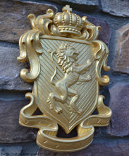 Load image into Gallery viewer, Decor Coat of Arms Lion wall plaque sign 11" www.Neo-Mfg.com Rampant fighting j28