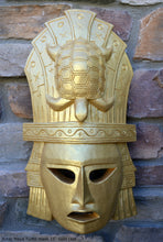 Load image into Gallery viewer, History Aztec Maya Turtle mask Sculpture Statue 16" Tall www.Neo-Mfg.com wall plaque art