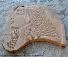 Load image into Gallery viewer, Egyptian Relief fragment head of a lady wall plaque art Sculpture 8.75" www.Neo-Mfg.com Museum reproduction m18