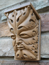 Load image into Gallery viewer, Greenman Green man Bamburg leaf face forest Tree spirit wall corbel sculpture www.NEO-MFG.com 6&quot;
