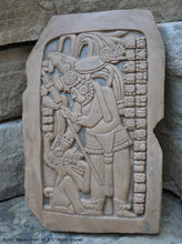 Load image into Gallery viewer, History Aztec Maya Mesoamerica lintel 46 plaque wall Sculpture Statue www.Neo-Mfg.com 9.5" d14