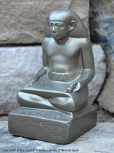 Load image into Gallery viewer, Egyptian Scribe Lay seated sitting statue Sculpture 7" www.Neo-Mfg.com museum reproduction