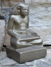 Load image into Gallery viewer, Egyptian Scribe Lay seated sitting statue Sculpture 7" www.Neo-Mfg.com museum reproduction