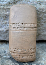Load image into Gallery viewer, Sumerian Bitumen Tablet Cuneiform Sculptural www.Neo-Mfg.com museum reproduction 3 5/8"