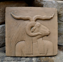 Load image into Gallery viewer, History Egyptian Khnum Ram Sculptural wall relief www.Neo-Mfg.com 9" d8