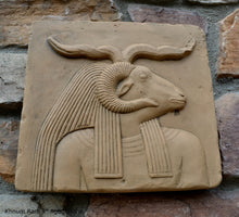 Load image into Gallery viewer, History Egyptian Khnum Ram Sculptural wall relief www.Neo-Mfg.com 9" d8