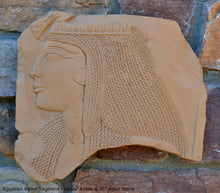 Load image into Gallery viewer, Egyptian Relief fragment head of a lady wall plaque art Sculpture 8.75" www.Neo-Mfg.com Museum reproduction m18