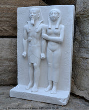 Load image into Gallery viewer, History Egyptian King Menkaura Mycerinus queen Statue Sculpture & wall plaque 6.75" www.Neo-Mfg.com home decor Museum reproduction k27