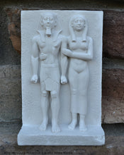 Load image into Gallery viewer, History Egyptian King Menkaura Mycerinus queen Statue Sculpture & wall plaque 6.75" www.Neo-Mfg.com home decor Museum reproduction k27