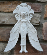 Load image into Gallery viewer, Egyptian Sekhmet winged Sculptural Wall frieze plaque relief www.Neo-Mfg.com 11"
