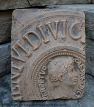 Load image into Gallery viewer, Roman Caesar coin architectural fragment Sculptural Wall frieze plaque relief www.Neo-Mfg.com 10"