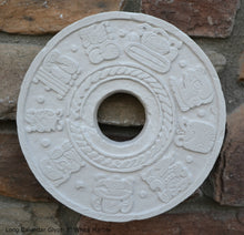 Load image into Gallery viewer, History Aztec Maya Long Count calendar Glyph Artifact Carved Stone Sculpture Statue 7" Tall www.Neo-Mfg.com b12