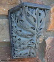 Load image into Gallery viewer, Greenman Green man Bamburg leaf face forest Tree spirit wall corbel sculpture www.NEO-MFG.com 6"