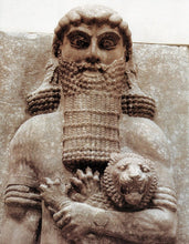 Load image into Gallery viewer, Assyrian Persian Persepolis Lion of Gilgamesh head capital Sculpture statue 4" www.Neo-Mfg.com Museum reproduction