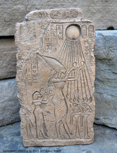 Load image into Gallery viewer, History Egyptian Akhetaten offering to Aton 10" hieroglyph Sculptural wall relief www.Neo-Mfg.com Museum Reproduction