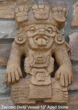 Load image into Gallery viewer, History Aztec Maya Zapotec Cocijo Deity Vessel Stele Totem Artifact Sculpture Statue 13" Tall www.Neo-Mfg.com a11