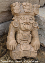 Load image into Gallery viewer, History Aztec Maya Zapotec Cocijo Deity Vessel Stele Totem Artifact Sculpture Statue 13" Tall www.Neo-Mfg.com a11