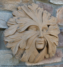 Load image into Gallery viewer, Nature Greenwoman Mary Norwich Cathedral Roof Boss sculpture wall plaque 15" www.Neo-Mfg.com green man decor home