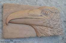 Load image into Gallery viewer, Animal Raven bird Sculptural wall relief nature carving tile plaque www.Neo-Mfg.com 17"
