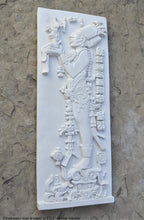 Load image into Gallery viewer, Aztec Mayan Chambalu Temple foliated cross Center left K'inich Kan Bahlam II carving wall plaque www.Neo-Mfg.com home decor art 11.5" L18