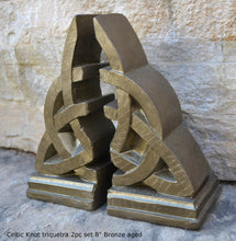 Load image into Gallery viewer, Celtic Knot triquetra 2pc set Sculpture www.Neo-Mfg.com 8" Decor or bookends